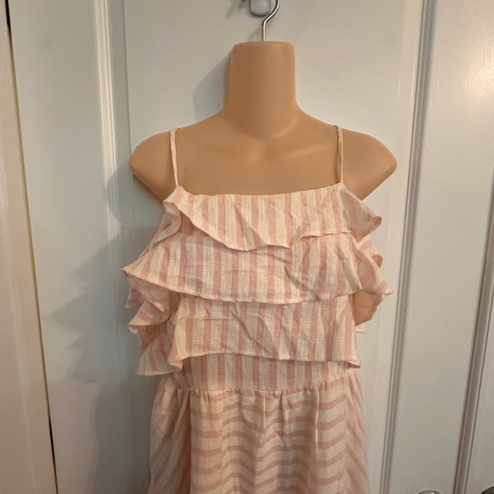&merci pink and white striped ruffle dress - Picture 4 of 8